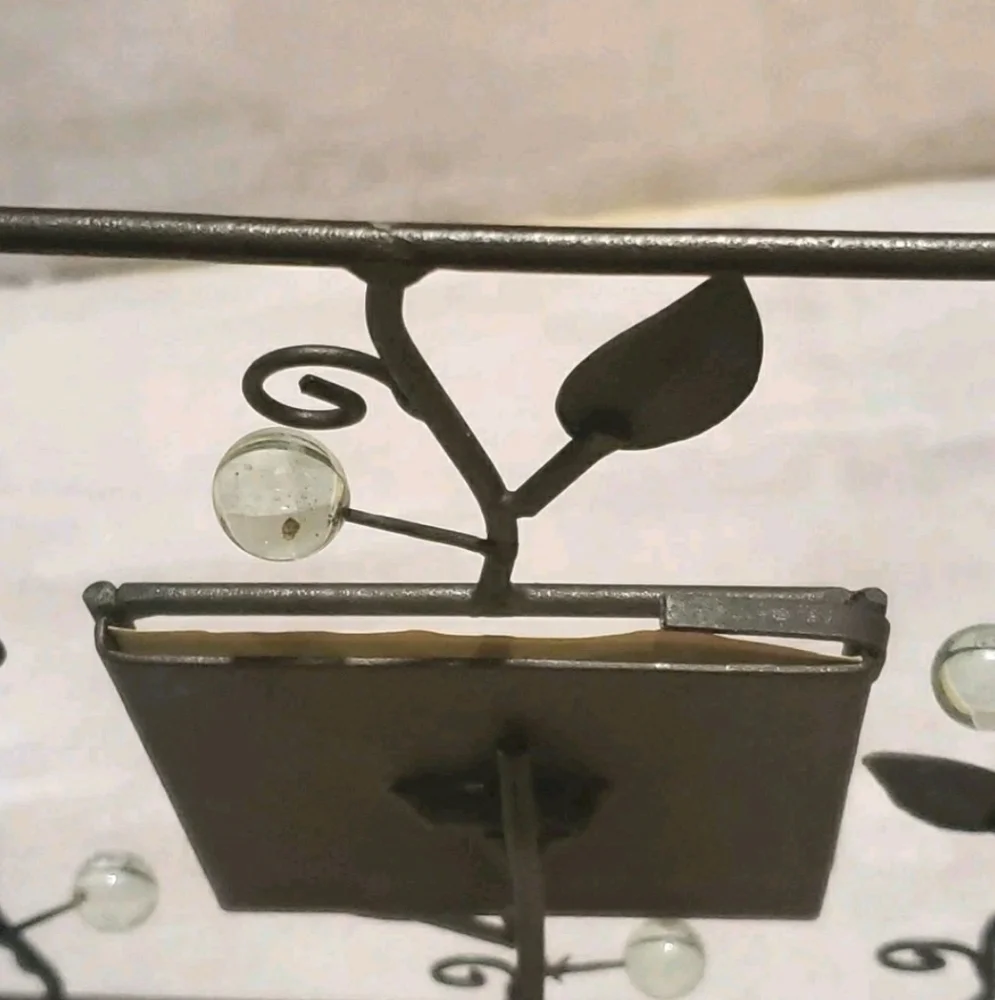 Pier 1 Imports Brown Metal Leaf Frame Clear Glass Accents 3